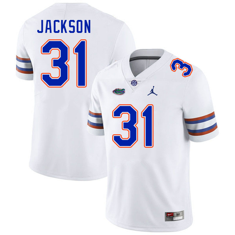 Florida Gators #31 Evan Jackson College Football Jerseys Stitched-White
